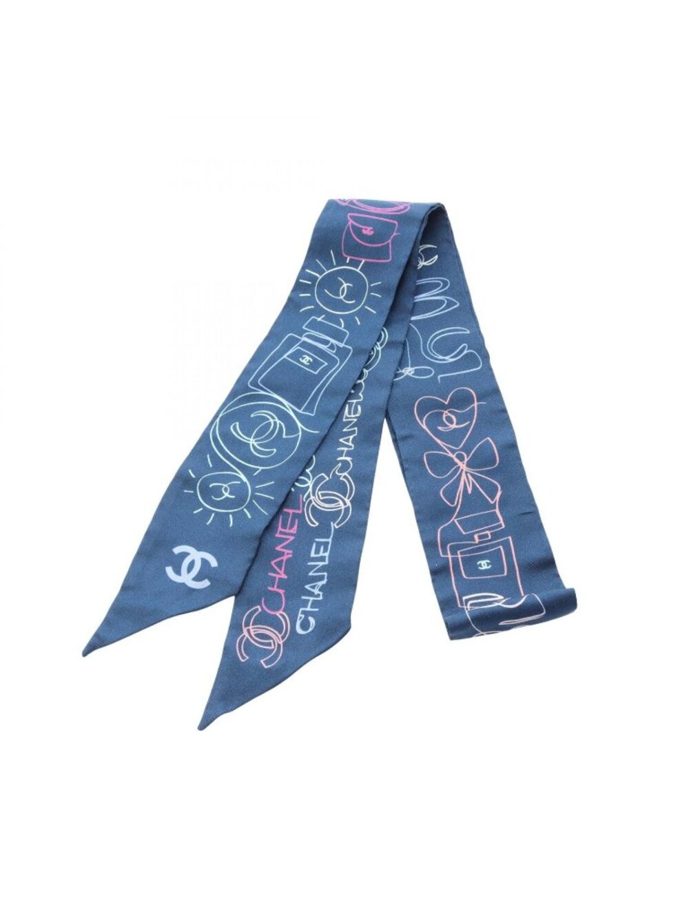 Chanel Scarf CC Logo All Over Silk